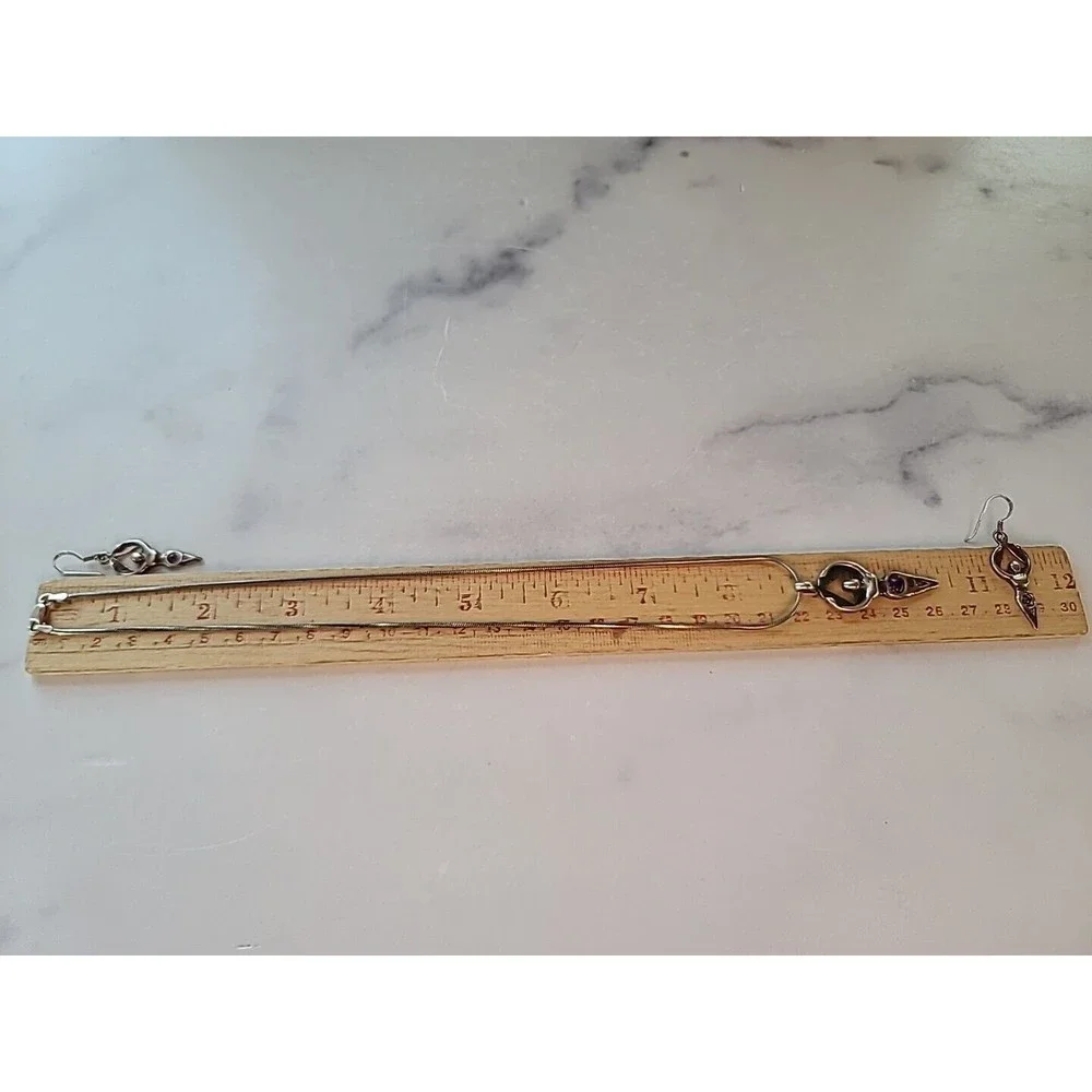 Vintage 925 Figural Amethyst Jewelry Set - Picture 10 of 10